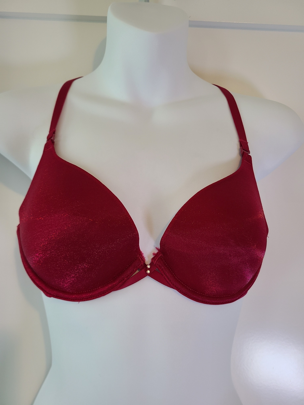 Lily of France Shimmery Burgundy Push-Up Bra